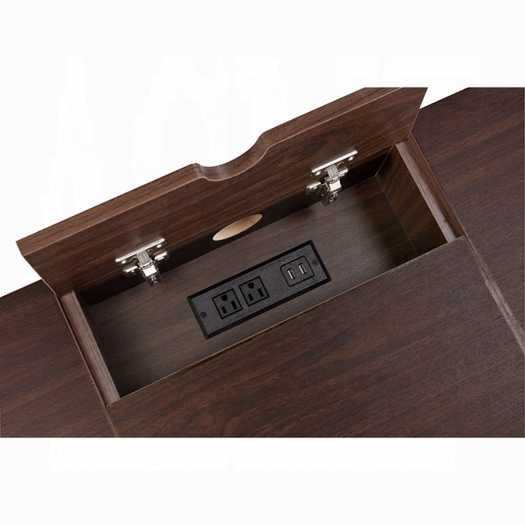 Oak And Black 1 Drawer Writing Desk With Usb Port