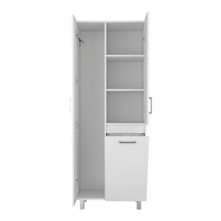 Storage Cabinet 70.9" H, 2 Doors, 1 Drawer, 3 Shelves, 4 Legs, White Kitchen