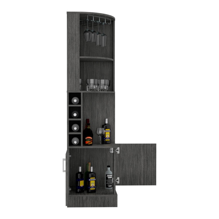 Seattle Bar Cabinet, Eight Bottle Cubbies, Two Large Open Shelves
