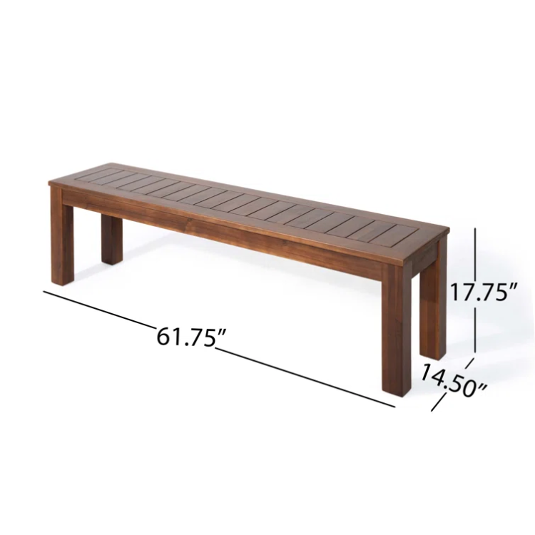 Outdoor Courtyard Table and Bench dark brown - wood