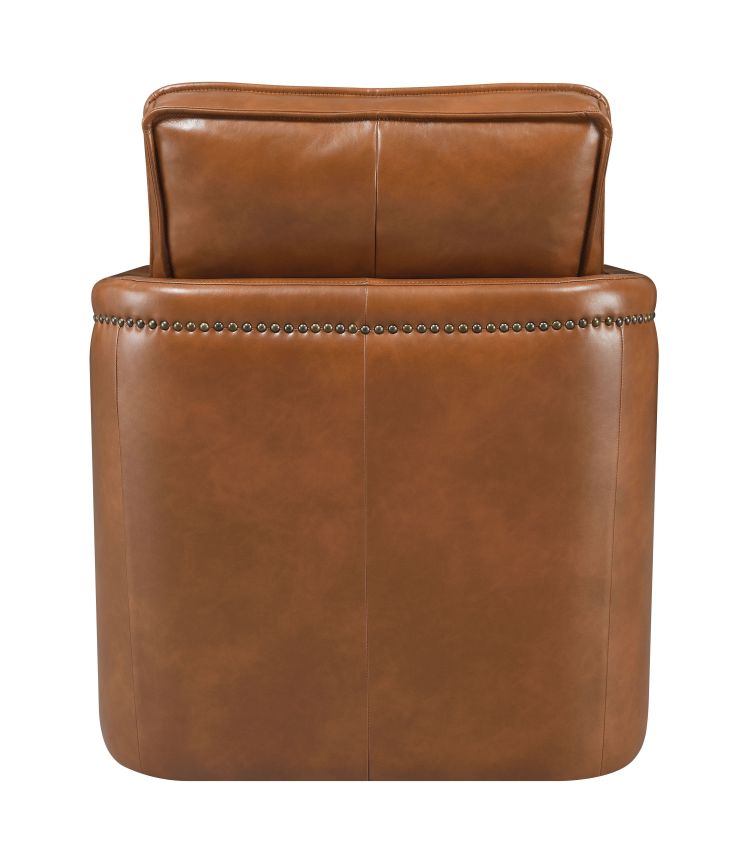 Rocha Brown Leather Aire Swivel Chair W Glider