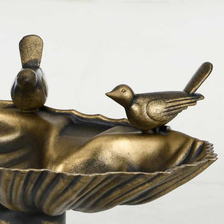 Outsunny 32" Antique Bird Bath With Pedestal Flower Planter Base, Vintage Style Decorative Birdbath, Bird Feeder Bowl & Planter Decoration Yard Statue, Bronze