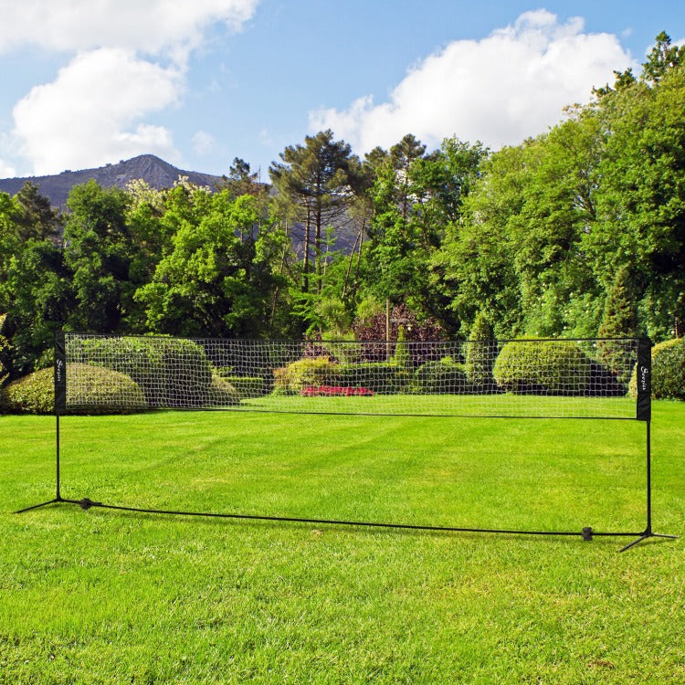 Soozier 17Ft Portable All In One Badminton Set, Pickleball And Volleyball Net, Height Adjustable Outdoor Sports Set For Backyard Beach Driveway Games