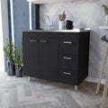 Wenge 2 Door 3 Drawer Kitchen Cabinet