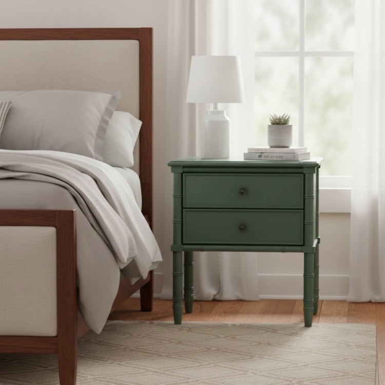 Emmett 2 Drawer Nightstand Vintage Green