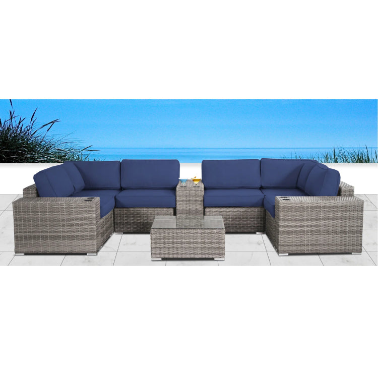 Fully Assembled Rattan Wicker 4 Person Outdoor Seating Group With Cushions