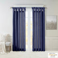 Twist Tab Lined Window Curtain Panel Navy 50X84"