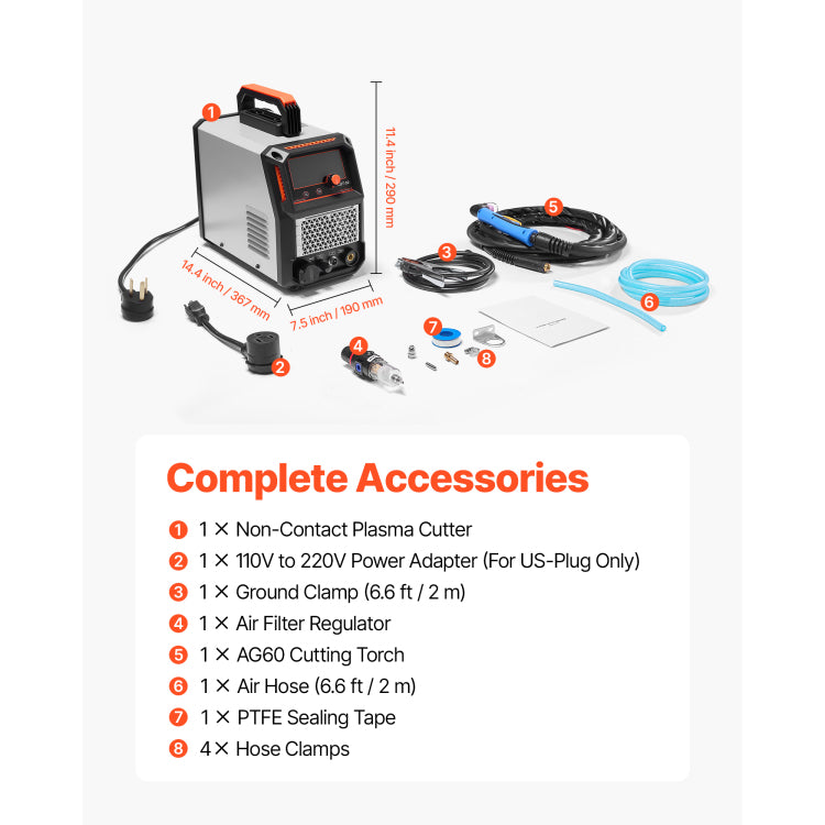 Plasma Cutter, 50A Non Touch Pilot Arc Plasma Cutting Machine, 110V 220V Dual Voltage Digital Display Igbt Inverter With 2T 4T Function & Adjustable Pa Pt Time For Home Repairs, Workshops