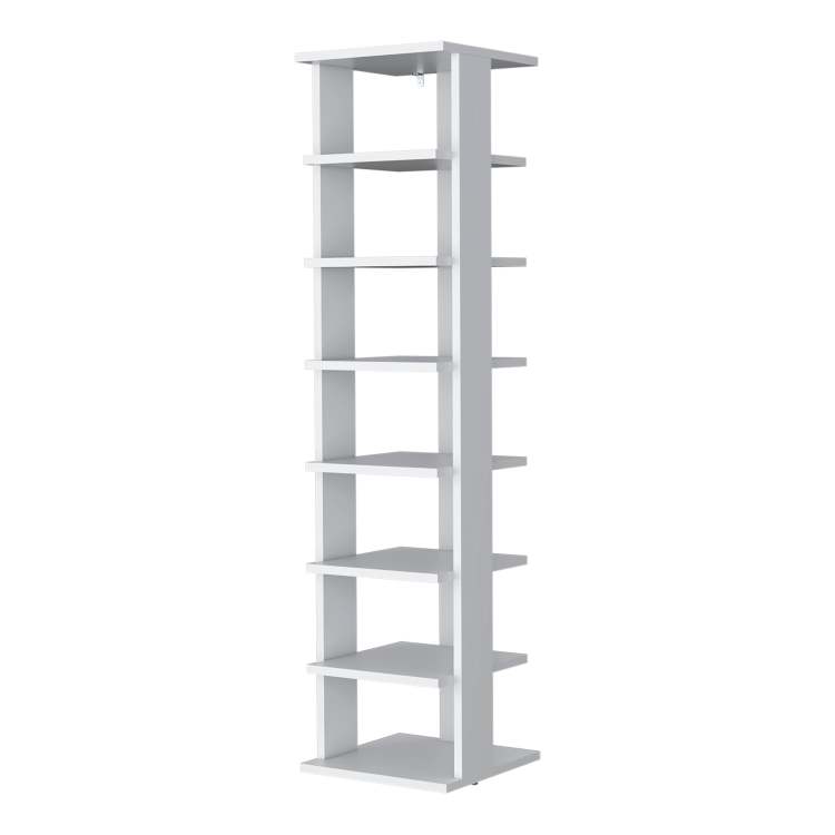White 7 Tier Tall Vertical Shoe Rack