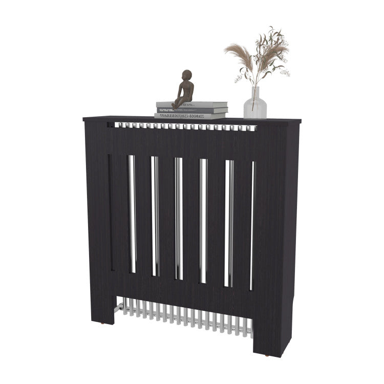 Radiator Cover Cabinet, 1 Shelf, Black Wengue