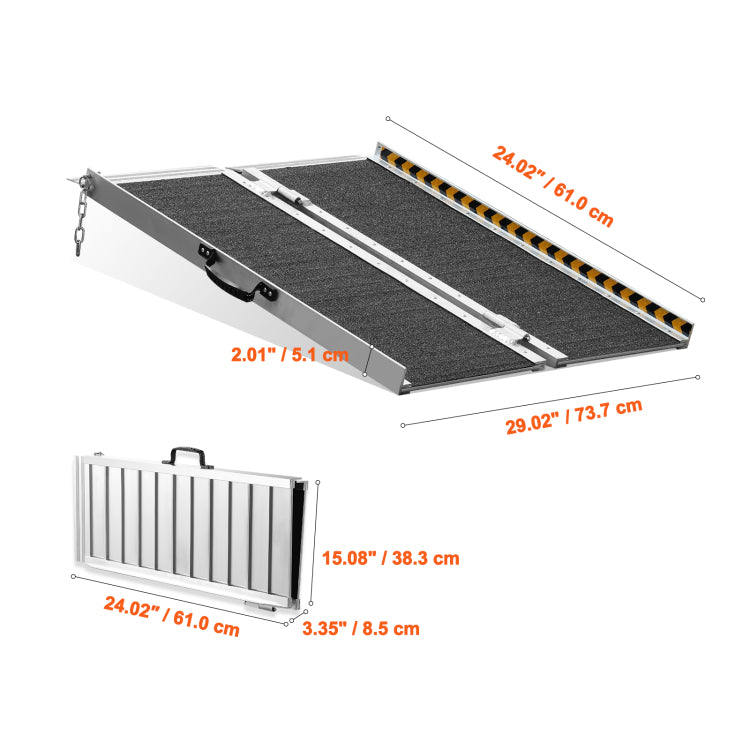 Portable Wheelchair Ramp, 6 Ft 800 Lbs Capacity, Non Slip Aluminum Folding Threshold Ramp, Foldable Mobility Scooter Ramp Wheel Chair Ramp, Handicap Ramp For Home Steps, Stairs, Doorways, Curbs