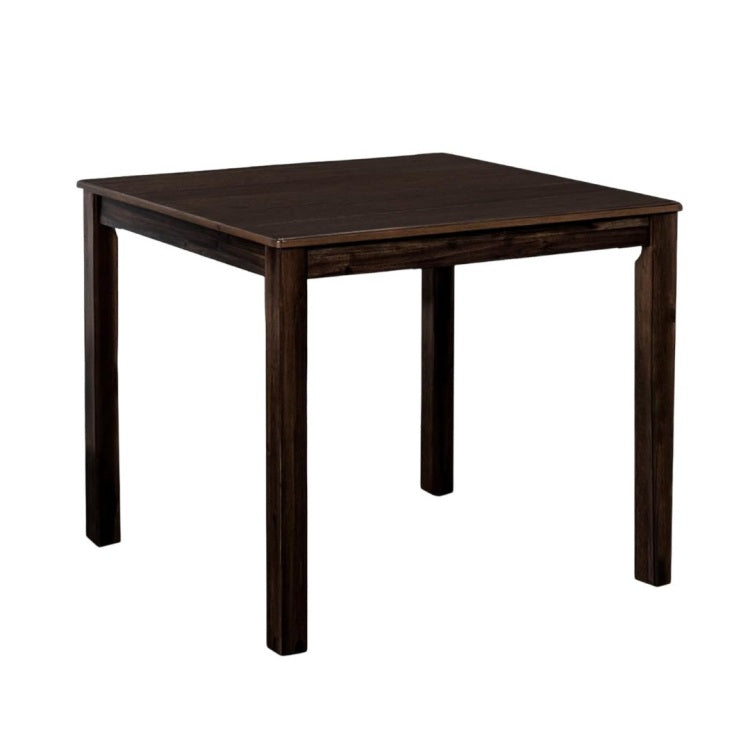 Transitional Style 5Pc Dining Table Set 1X Table & 4X Chairs Square Dining Table Slat Back Chairs Espresso Finish