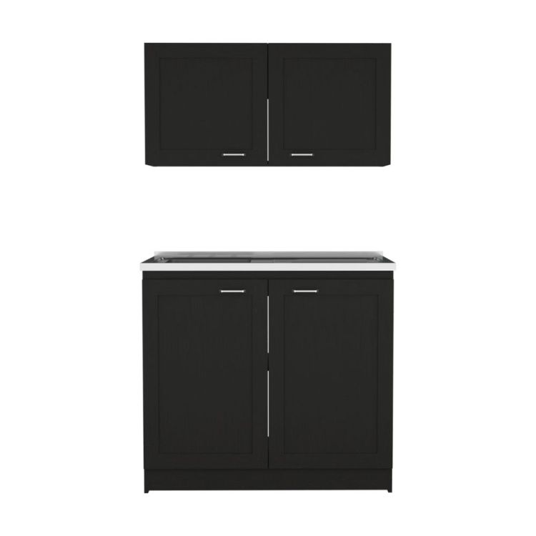 Cabinet, Two Parts Set, Black