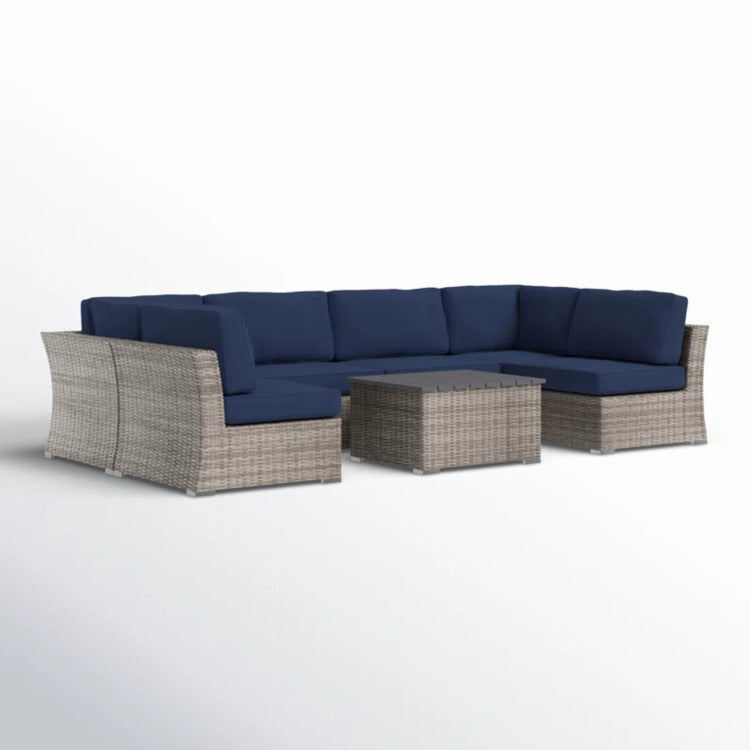 Ready To Use 4 Person Wicker Seating Group With Premium Fabric