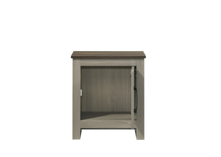 Nilda 16"W Gray Oak End Table, Side Table, Nightstand With Cabinet Door