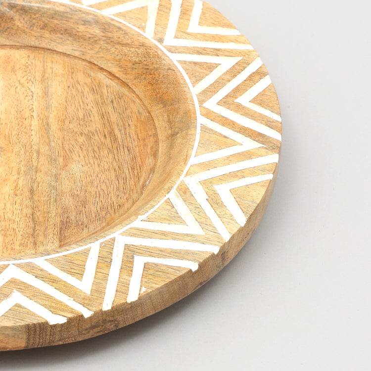 Handcrafted 13" Wood Charger Plate Wooden Dinning Placemat Artisan Wood Tableware