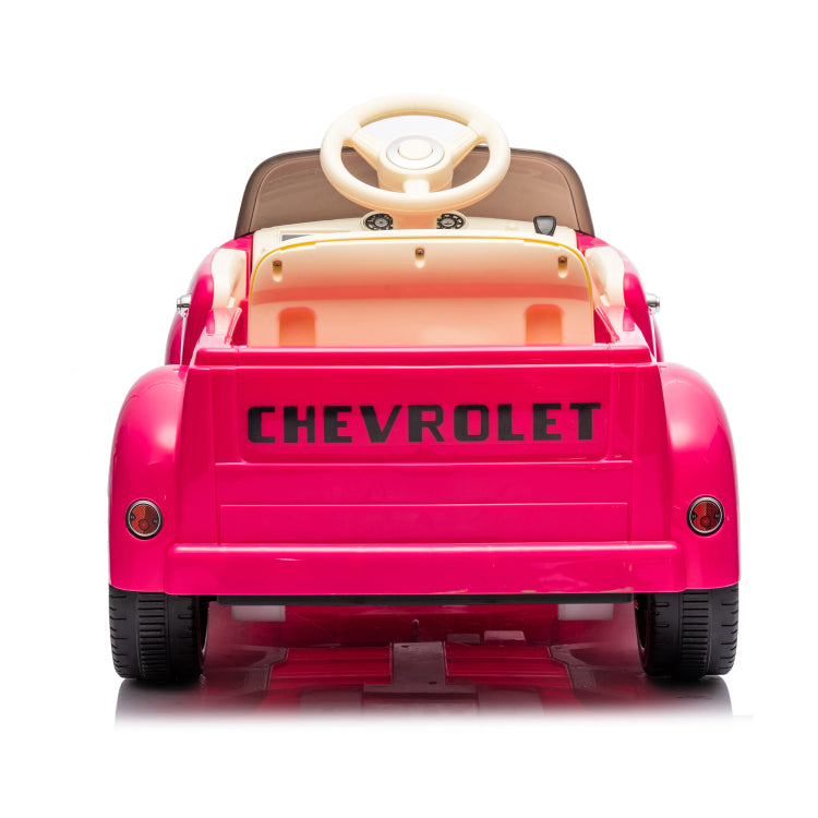 12V Kids Ride On Truck Car W Parents Control, Licensed Chevrolet 3100 Pickup,Electric Car For Kid,Vintage Modeling,3 Speeds,Led Lights,Bluetooth,Usb,High Power Up To 4.35 Km H,Age 3