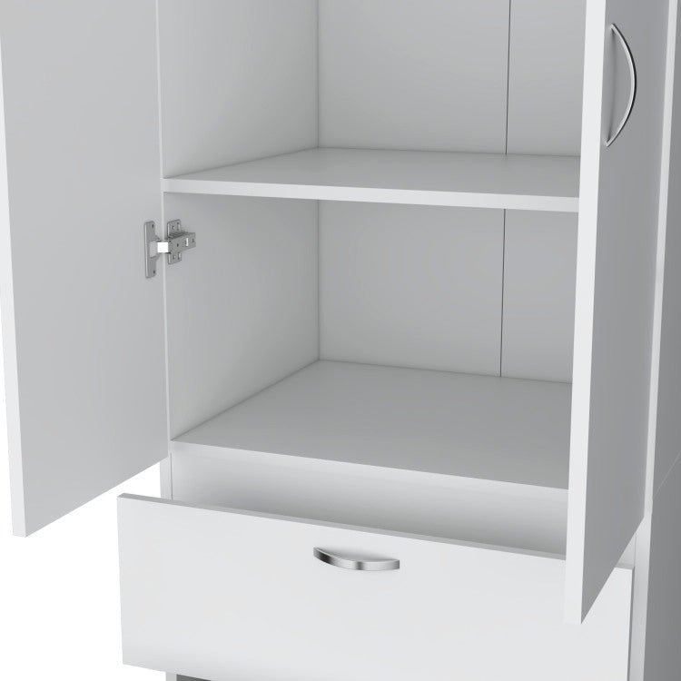 Armoire Wardrove 76" H, Hanging Rod, 2 Drawers, 1 Shelf, White
