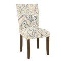 Jax Parsons Dining Chair Set Of 2, Cream Blue Velvet Paisley Print