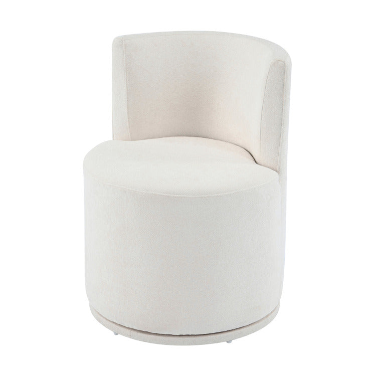 Modern Swivel Upholstered Side Chair In Beige
