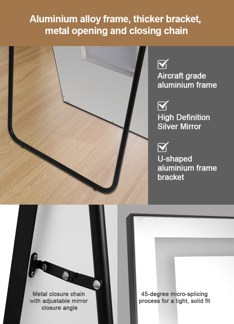 Led Mirror Full Length Mirror With Lights Wide Standing Tall Full Size Mirror For Bedroom Giant Full Body Mirror Large Floor Mirror With Lights Stand Up Dressing Big Lighted Mirror