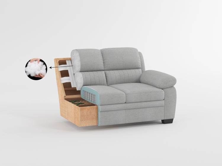 Plush Seating Comfortable Loveseat 1Pc Gray Textured Fabric Channel Tufting Solid Wood Frame Modern Living Room Furniture