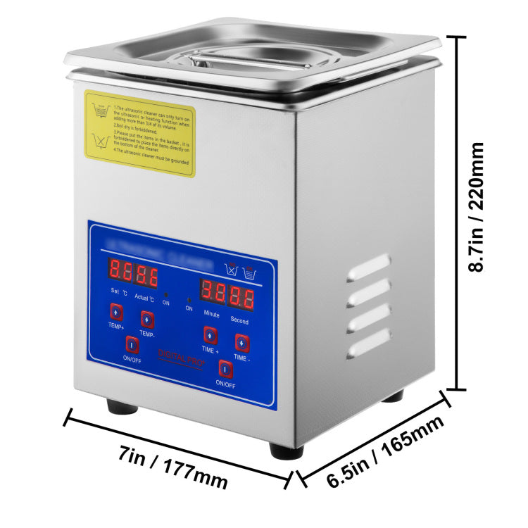 Ultrasonic Cleaner 2L Digital Ultrasonic Parts Cleaner With Timer 40Khz Professional 304 Stainless Steel Ultrasonic Cleaner 110V For Jewelry Watch Glasses Diamond Eyeglass Small Parts Cleaning