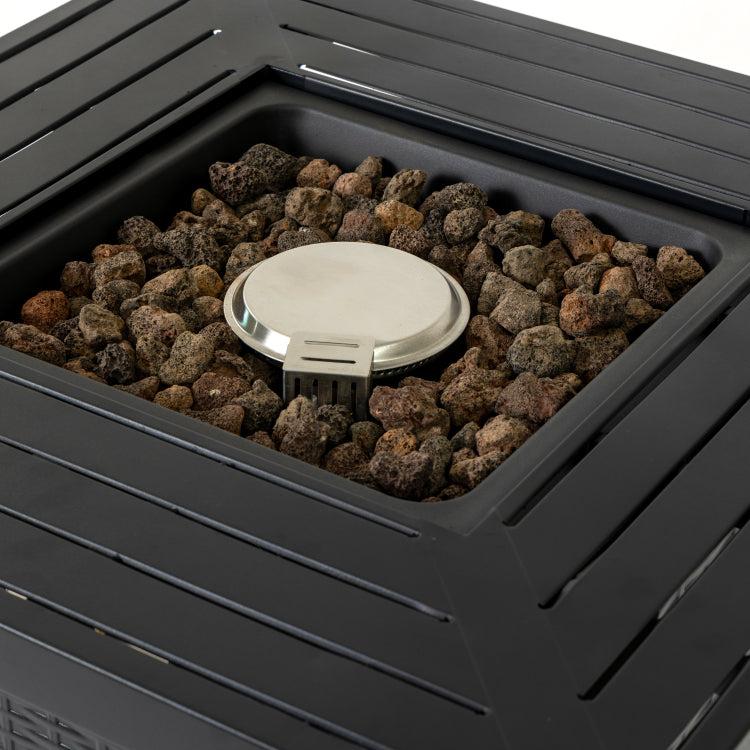28 Inch Iron Square Propane Fire Pit Table