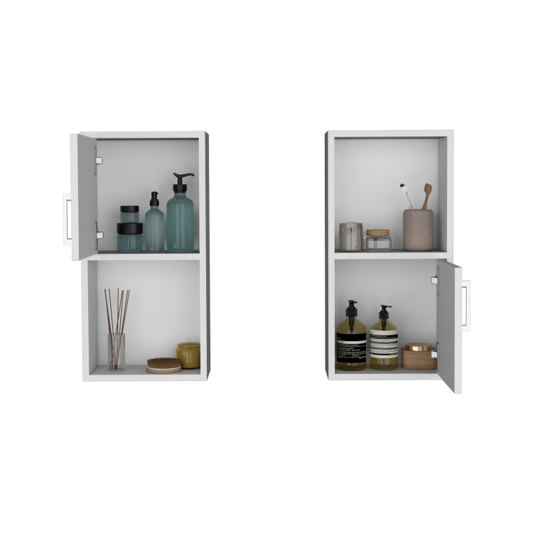 Oba 2 Pc Wall Mounted Bathroom Medicine Cabinet With Open And Closed Storage