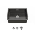 Stainless Steel Kitchen Sink, 27 X19 Single Bowl, Undermount Handmade Sink In Black, With Us Standard Drain And Hook