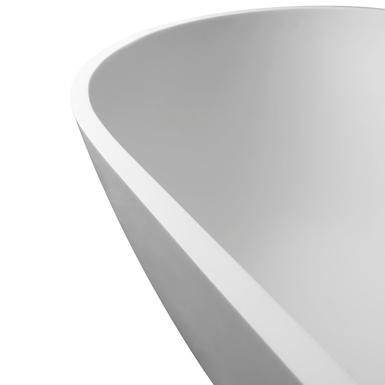 69 Inch Solid Surface Soaking Bathtub Deep Soak Freestanding Tub