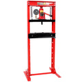 12Ton Bottle Jack Shop Press With Gauge, Bend, Straighten, Or Press Parts, Install Bearings, U Joints, Bushings, Ball Joints, And Pulleys,Red