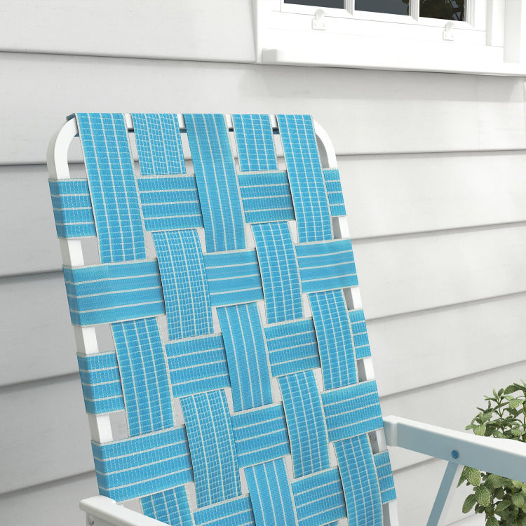 Outsunny Set Of 2 Patio Folding Chairs, Classic Outdoor Camping Chairs, Portable Lawn Chairs For Camping, Garden, Pool, Beach, Backyard W Armrests, Blue