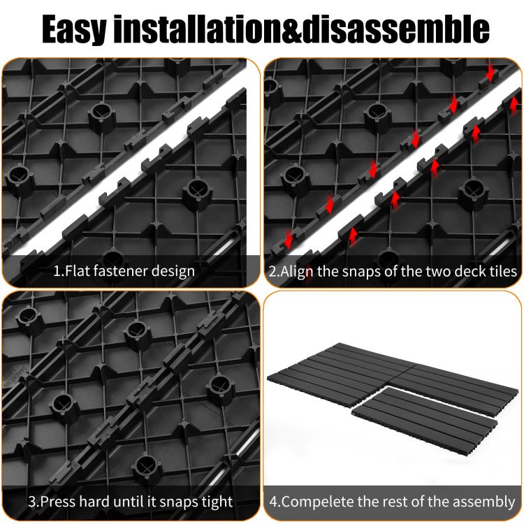 24 Pieces Of Dark Gray Outdoor Terrace Deck Tiles, Diy Interlocking Decking Floor Tiles, Easy To Install Patio Tiles, Suitable For Indoor And Outdoor Balcony Backyard Poolside Dark Gray