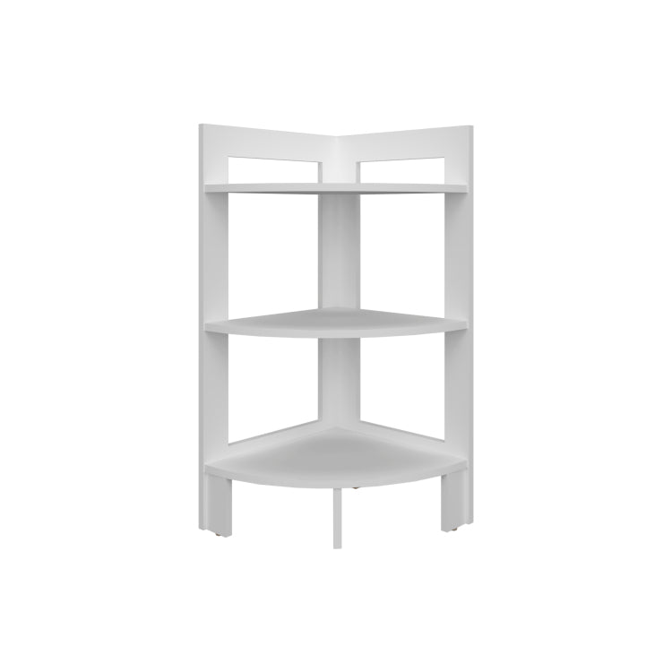 Side Table 31.70" H, With 3 Shelves, 3 Legs, White