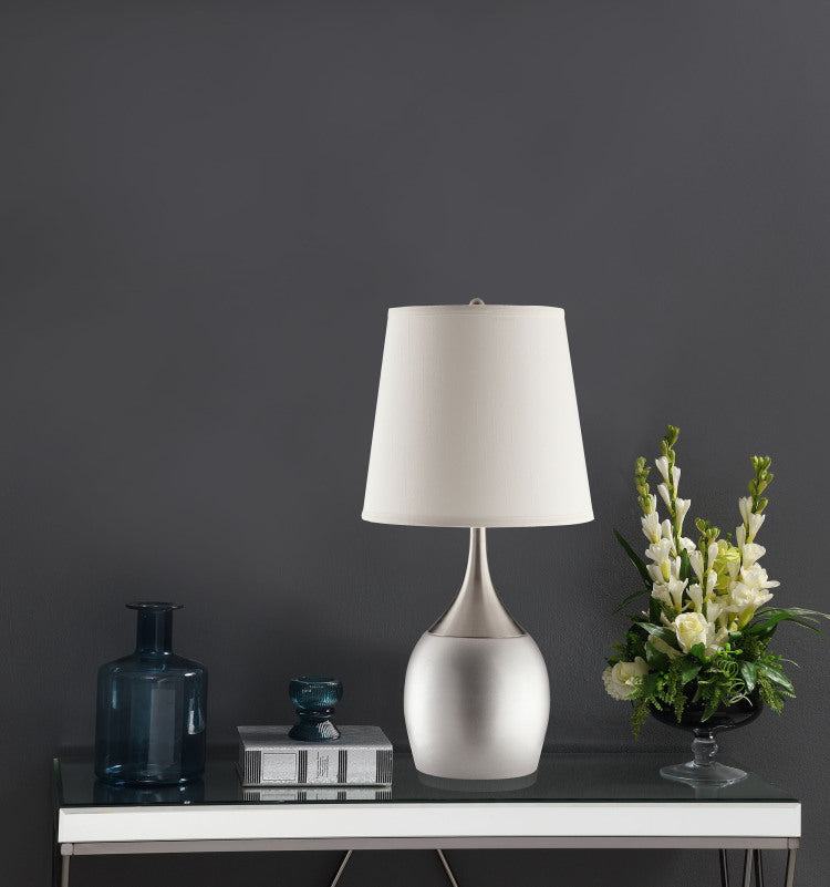 Droplet Silver Empire Shade Urn Table Lamp Set Of 2