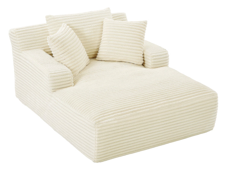 Oversized Chaise Lounge Chair Indoor, Corduroy Upholstered Modern Sofa Couch,No Assembly Required,Comfy Sleeper Sofa For Living Room,Office