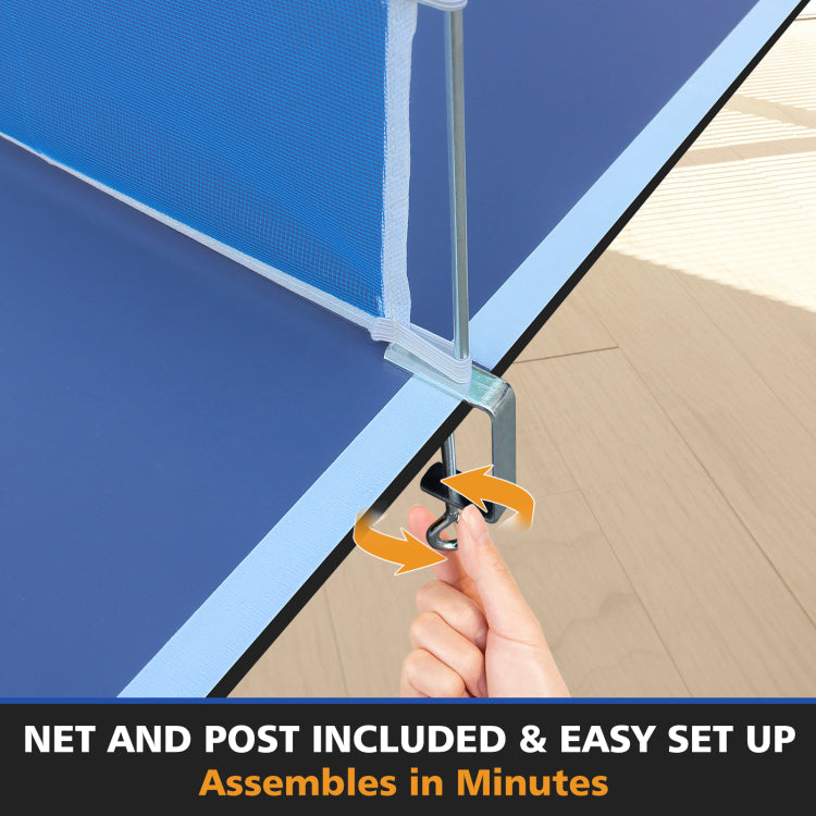 7*4Ft Blue Mid Size Ping Pong Conversion Top Foldable & Portable Table Tennis Table Top For Indoor Games