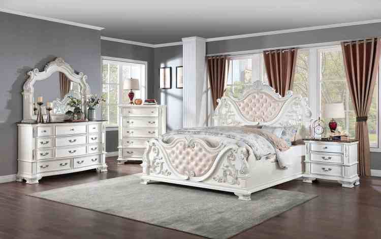 Traditional Style 1Pc Nightstand Marble Top Dovetail Drawers Ball Bearing Glide Pearl White Finish Bedroom Furniture