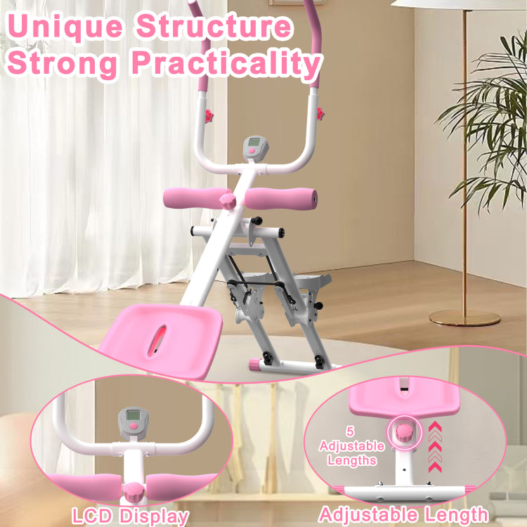 Multifunctional 2 In 1 Stair Stepper And Ab Workout Machine Pink