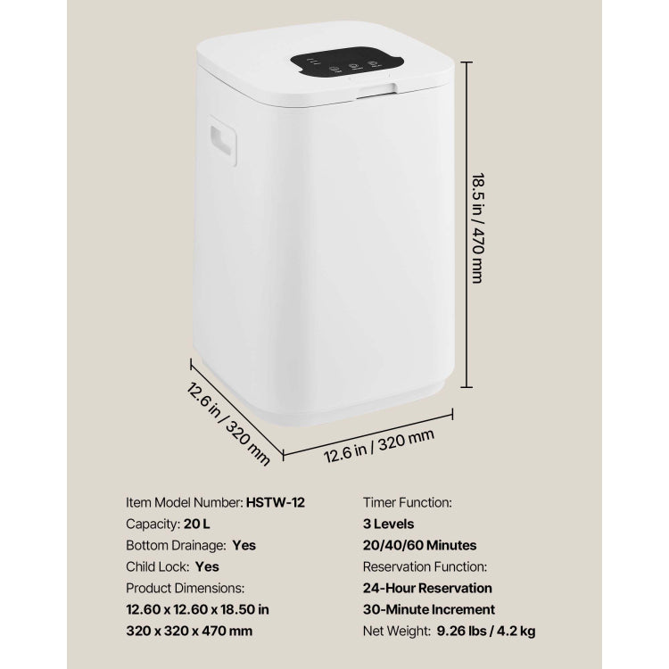 20L Towel Warmer Bucket, Towel Warmer With 24H Delay Timer, Child Lock & Auto Shut Off Towel Heater, Led Display & U Shaped Light, Towel Warmer For Bathroom, Spa, Bathrobes, Blankets, Pajama