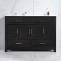48" Black Bathroom Vanity With Ceramic Sink Combo, Abundant Storage Cabinet 4 Soft Close Doors And 4 Drawers