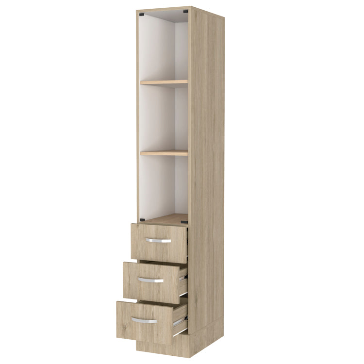 Preston Linen Cabinet, Three Shelves, Four Drawers