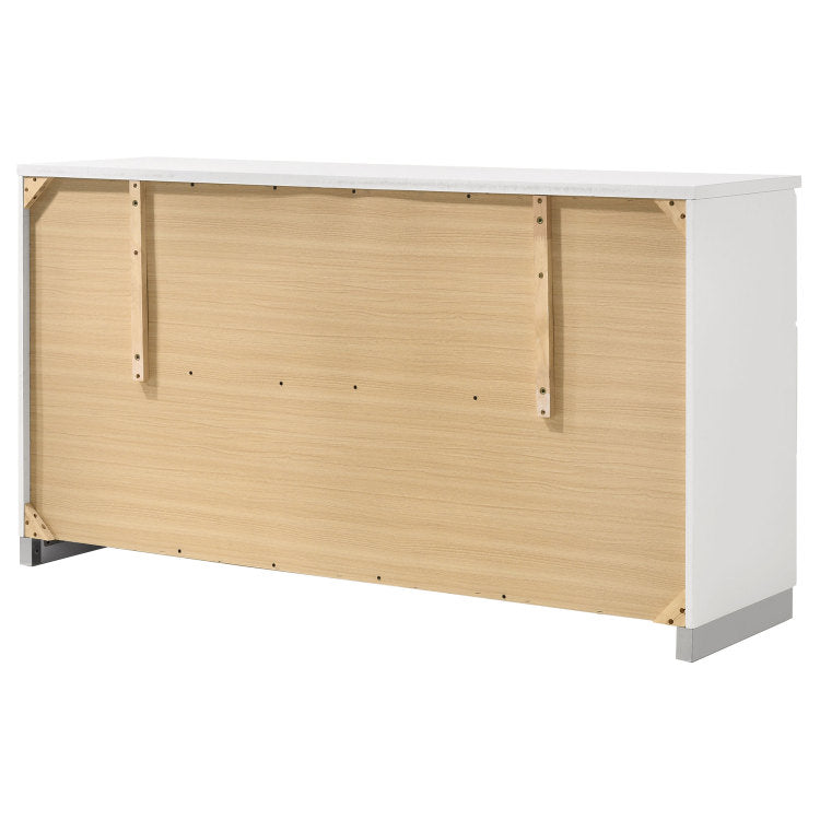 Dulcey White High Gloss 6 Drawer Dresser