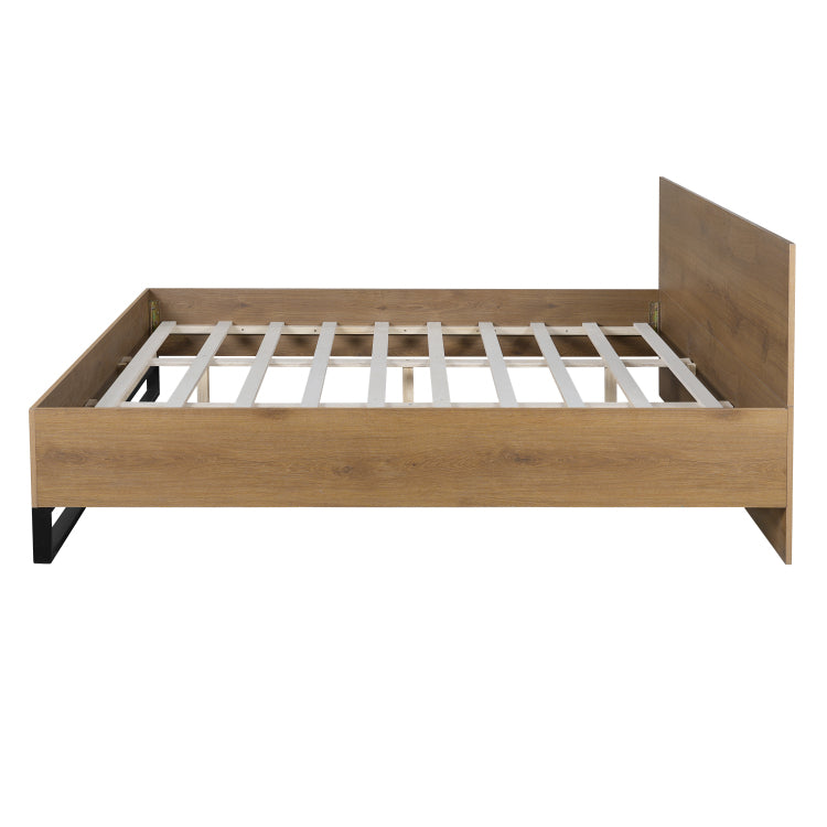 Engineered Wood Bed Frame King Size,Natural & Black Color