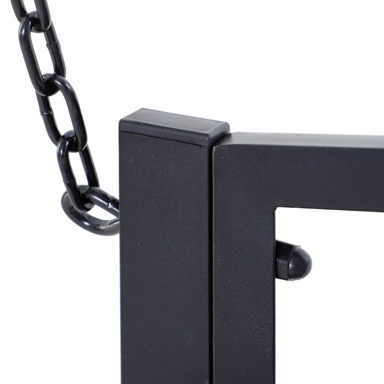 Outsunny 2 Person Front Porch Swing Patio Swing Bench, Outdoor Steel Swing Chair With Sturdy Chains, For Backyard, Deck, 528 Lb Weight Capacity, Black