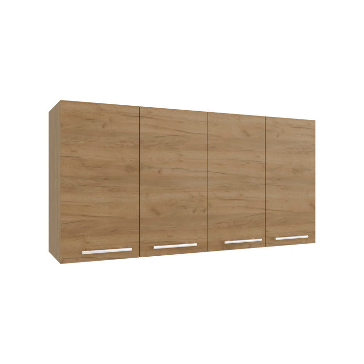 Wall Cabinet 24" H, Four Doors, With Two Internal Shelves And Internal Plate And Glass Organizer