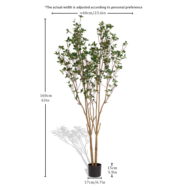 5.2Ft Artificial Tree Graceful Evergreen Faux Plant With Lifelike Natural Look Leaves And Sturdy Pot Ideal For Enhancing Indoor Home Decor Office Bedroom Or Hallway Decoration 1Pc Set