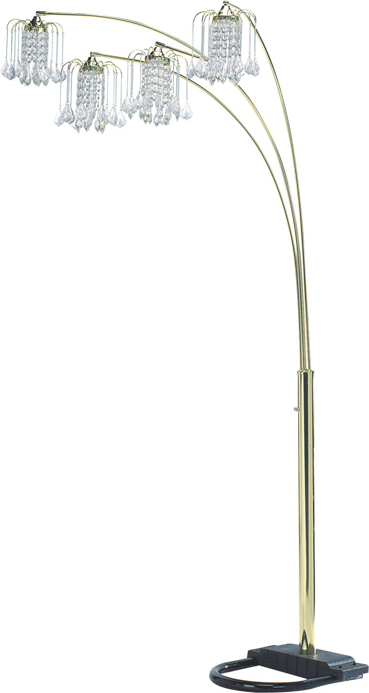 Black 4 Head Crystal Inspired Arch Floor Lamp