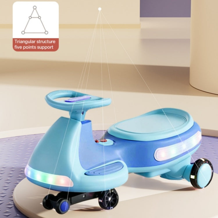 Electric Wiggle Car, Fully Illuminated, With Enlarged Flashing And Silent Wheels, 12V7 Battery, Dual Drive 550 Motor, And Bluetooth Gliding And Electric Two In One